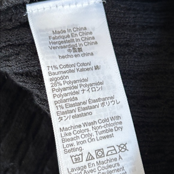 J. Crew Short-Sleeve Cable-Knit Sweater-Dress Black/White L - Picture 8 of 10